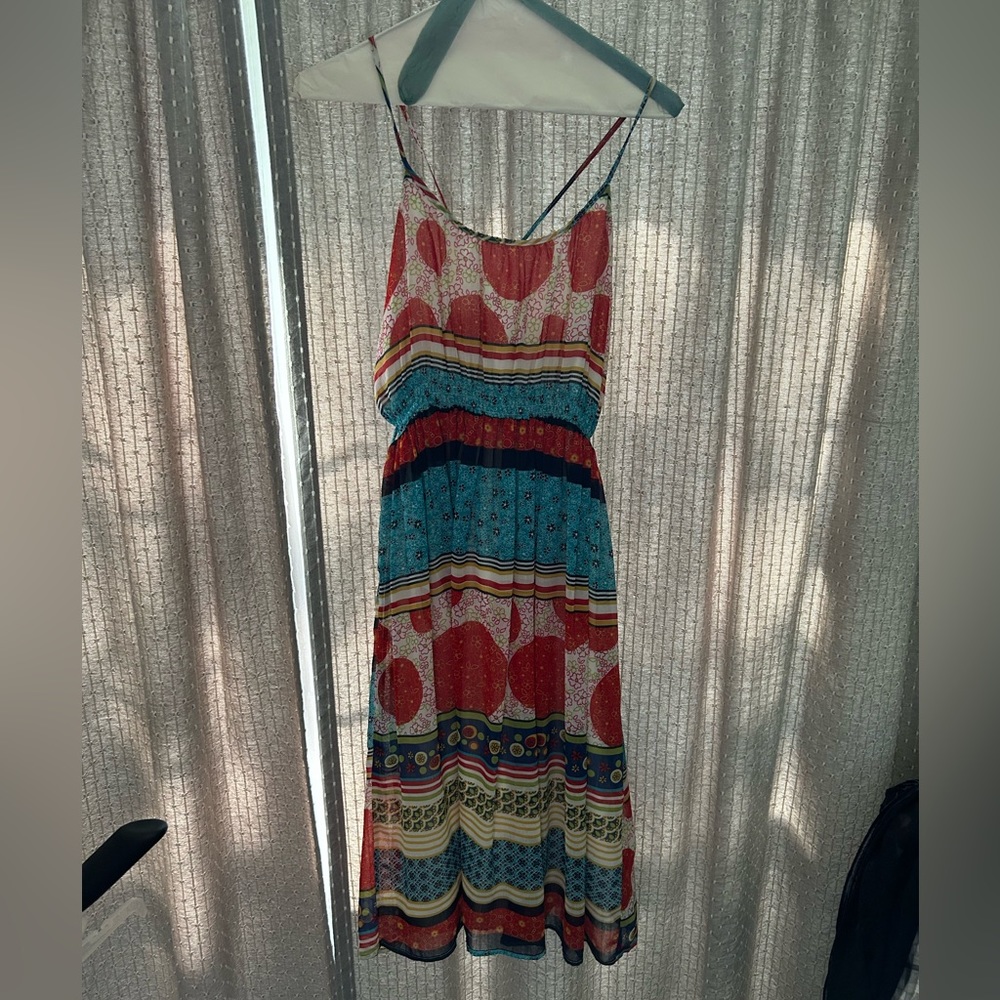 Colorful Cross-Back Dress